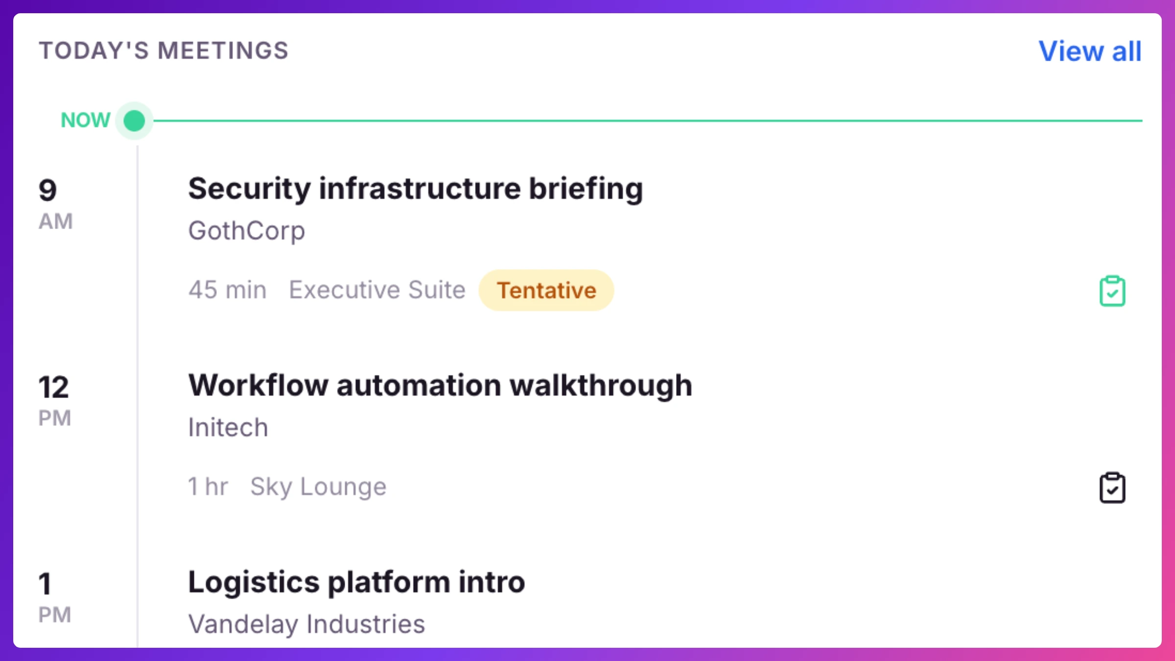Event Overview Requests & Walk-ups widget showing a walk-in with their wait time